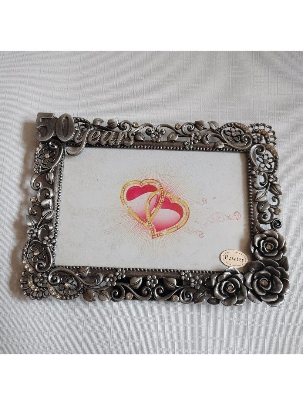 BEAUTIFUL 50 Year Wedding Anniversary Pewter Photo Frame 4 x 6